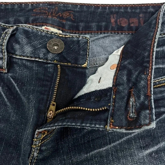 SILVER Toni Western Glove Works Bootcut Jeans Blue Wash Denim Size 24/31 NEW - Picture 5 of 12